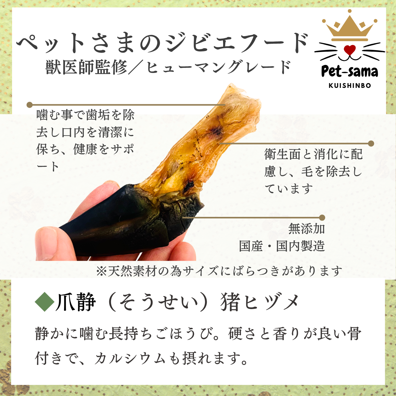 爪静（そうせい）鹿ひづめ5本